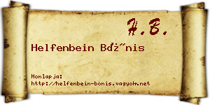 Helfenbein Bónis névjegykártya